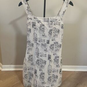 Abercrombie & Fitch Cream Sundress (cafe pattern) preppy euro summer vacation